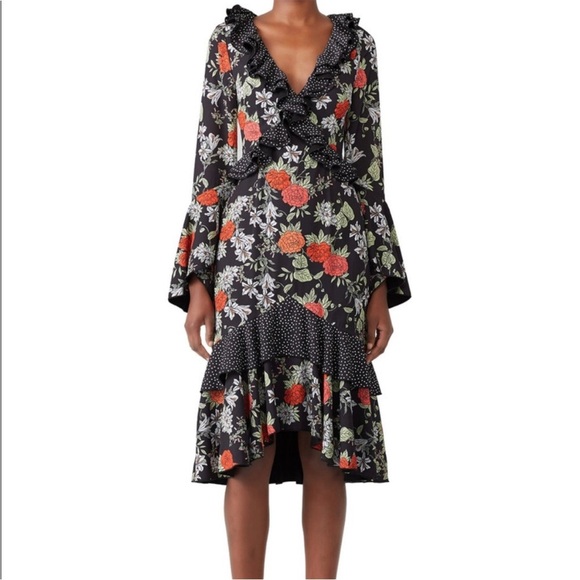 Finders Keepers Astral Dress in Black Floral Small - Picture 2 of 5